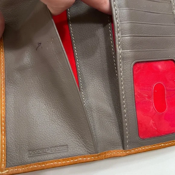 Dooney & Bourke Grey and Tan Leather Wallet - Picture 5 of 7